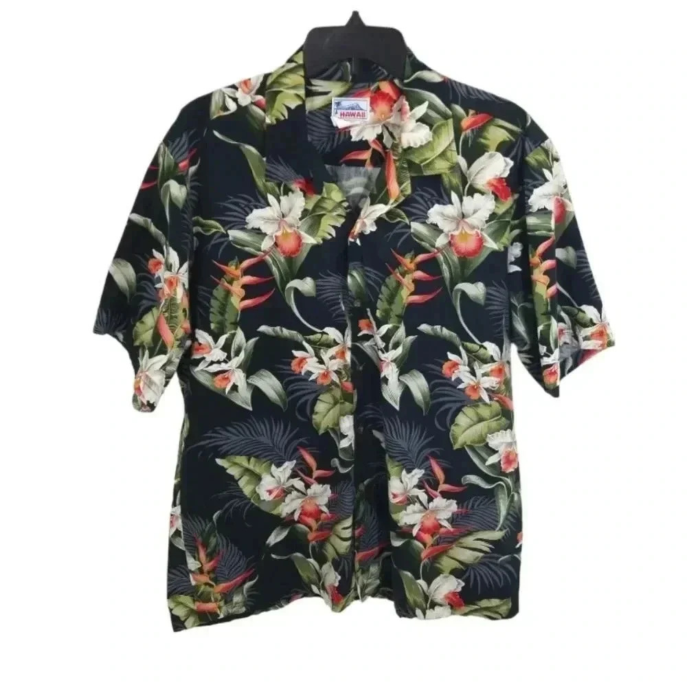 {Hawaii} Vintage Mens Tropical Print Shirt